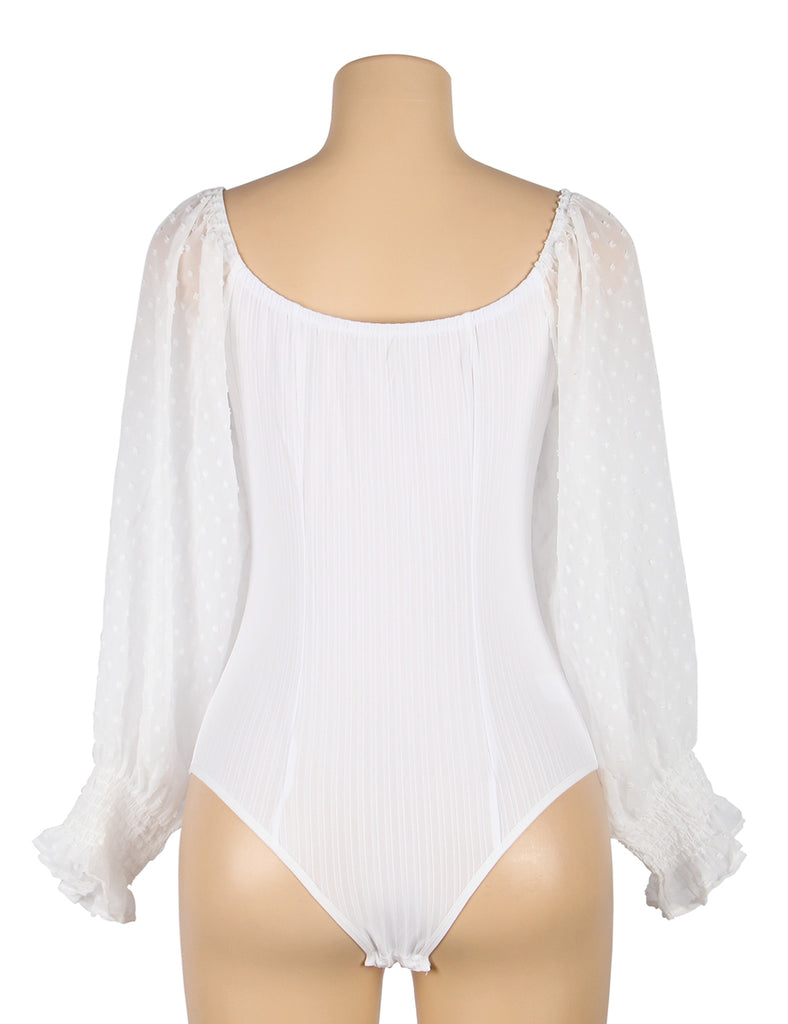 One-piece Black Off Shoulder Long Sleeve Fashion Bodysuit