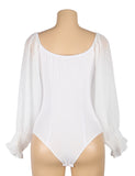 One-piece Black Off Shoulder Long Sleeve Fashion Bodysuit