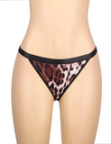 Leopard Print Sexy Garter Bra Set