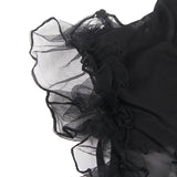 Black Hollow Out Fur Decoration Bra Design Cat Sexy Costumes