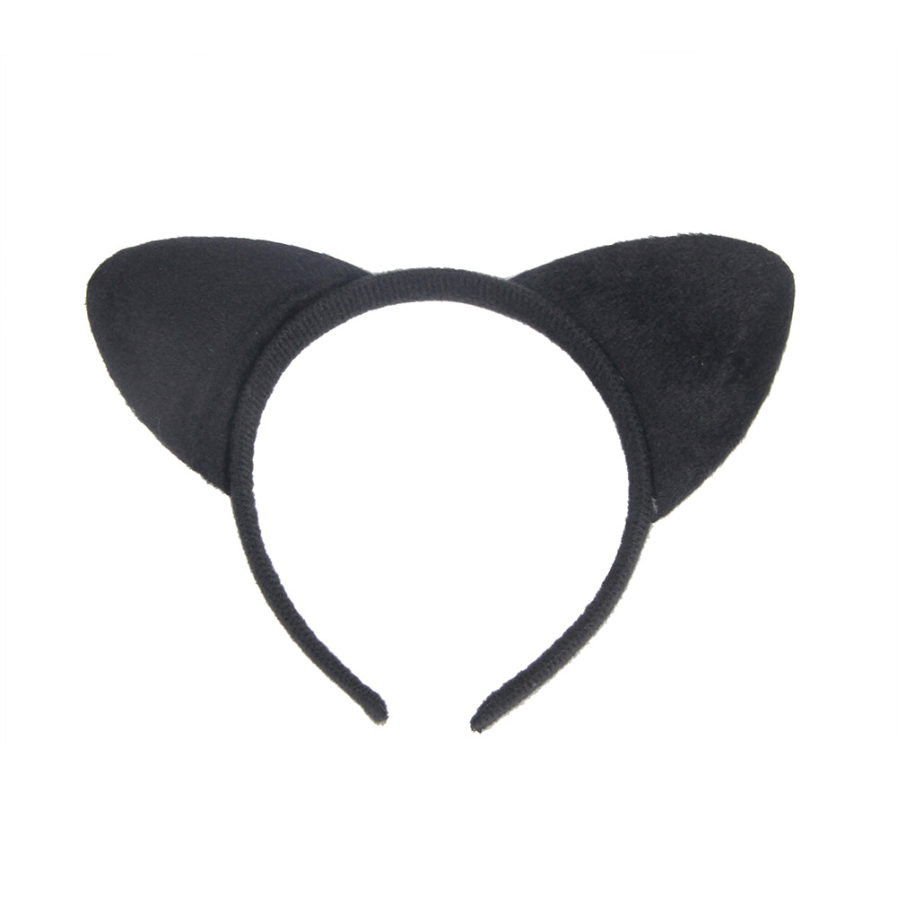 Black Hollow Out Fur Decoration Bra Design Cat Sexy Costumes