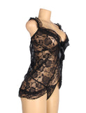 Black Floral Lace Ladylove Babydoll