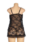 Black Floral Lace Ladylove Babydoll