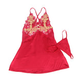 Sexy Floral Decoration Crossing Straps for Back Babydoll