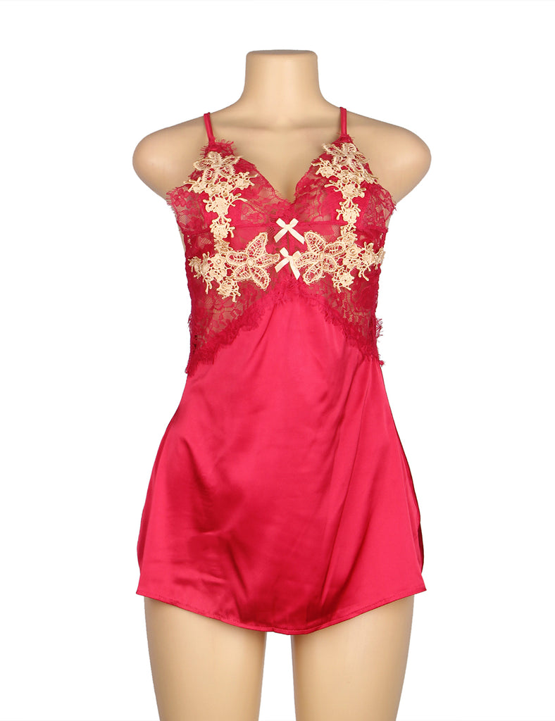 Sexy Floral Decoration Crossing Straps for Back Babydoll