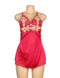 Sexy Floral Decoration Crossing Straps for Back Babydoll