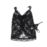 Black Floral Lace Ladylove Babydoll