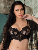 Black Floral Lace Underwire Bra