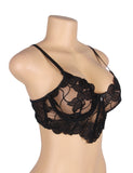 Black Floral Lace Underwire Bra Egypt