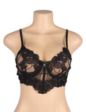 Black Floral Lace Underwire Bra