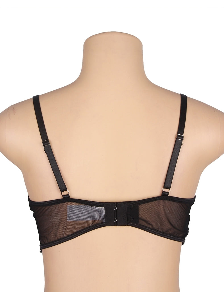 Black Floral Lace Underwire Bra Egypt