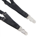 Black Striped Patterns Crossing Strap Back Design Bodysuit with Garter Belt