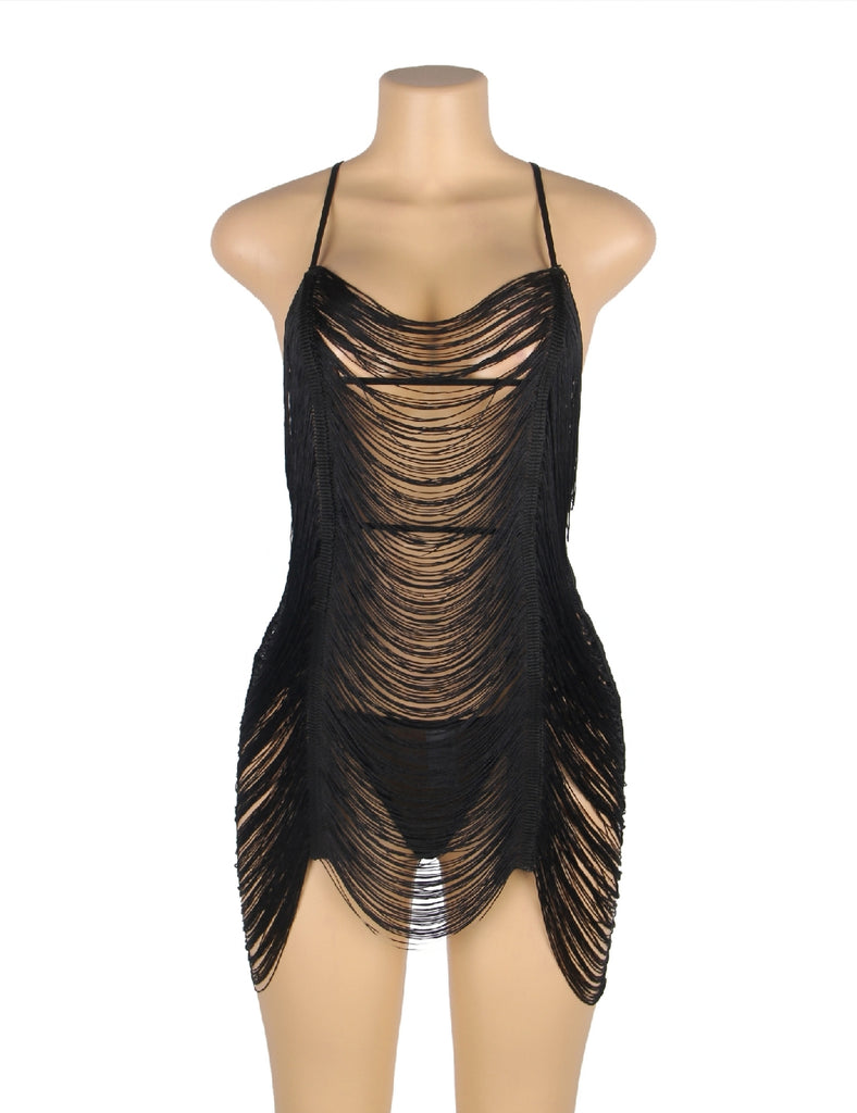 Tassel Hollow Sexy Beach Babydoll
