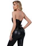 Black off Shoulder 12 Pieces Plastic Bones Corsets With Panties