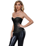 Black off Shoulder 12 Pieces Plastic Bones Corsets With Panties
