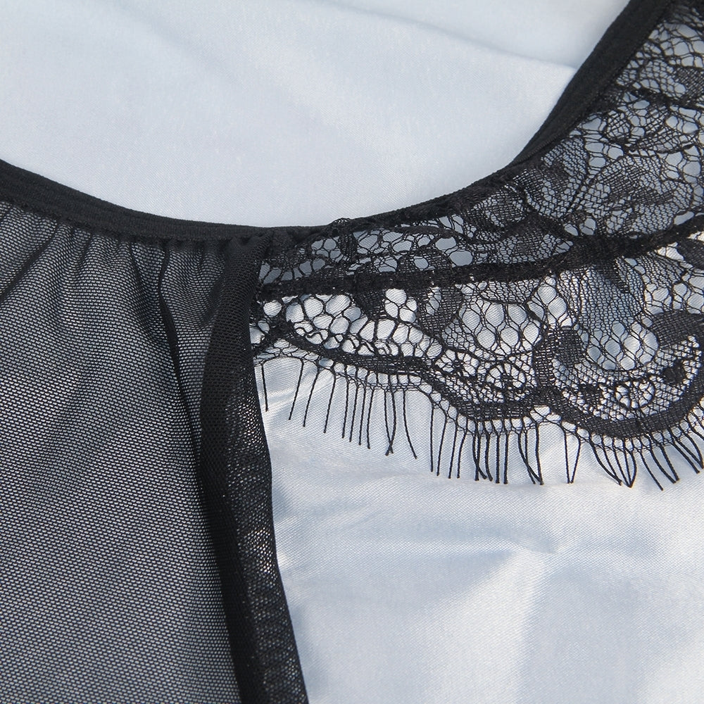 New Halter Sexy Deep V Neck Backless Blue Lingerie Dress