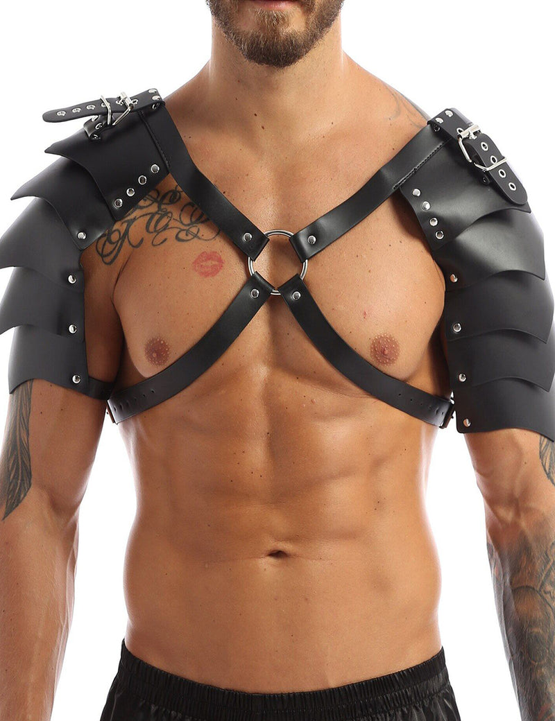 Men's Leather Adjustable Chest Strap Bandage