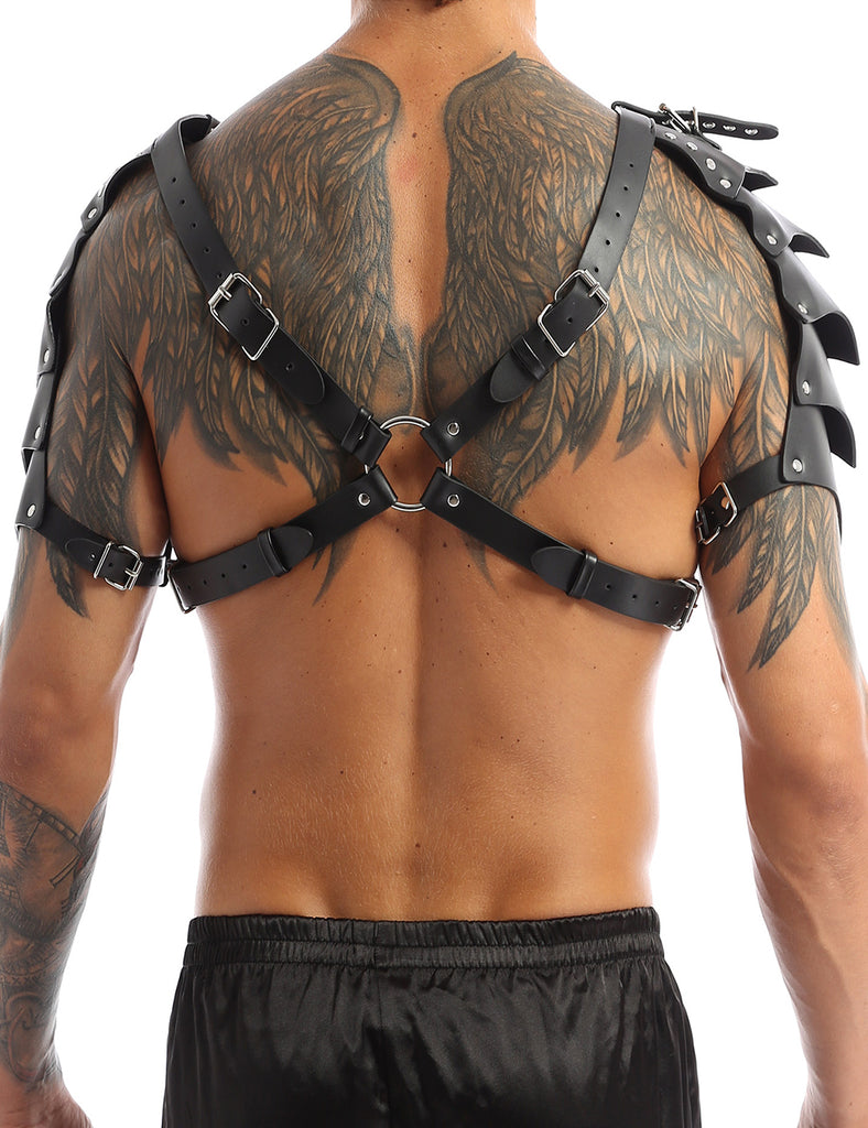 Men's Leather Adjustable Chest Strap Bandage