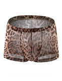 Sexy Mesh Men Boxer With Leopard Print