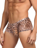 Sexy Mesh Men Boxer With Leopard Print