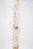 New Long White Lace Floral Sumber Beach Dress
