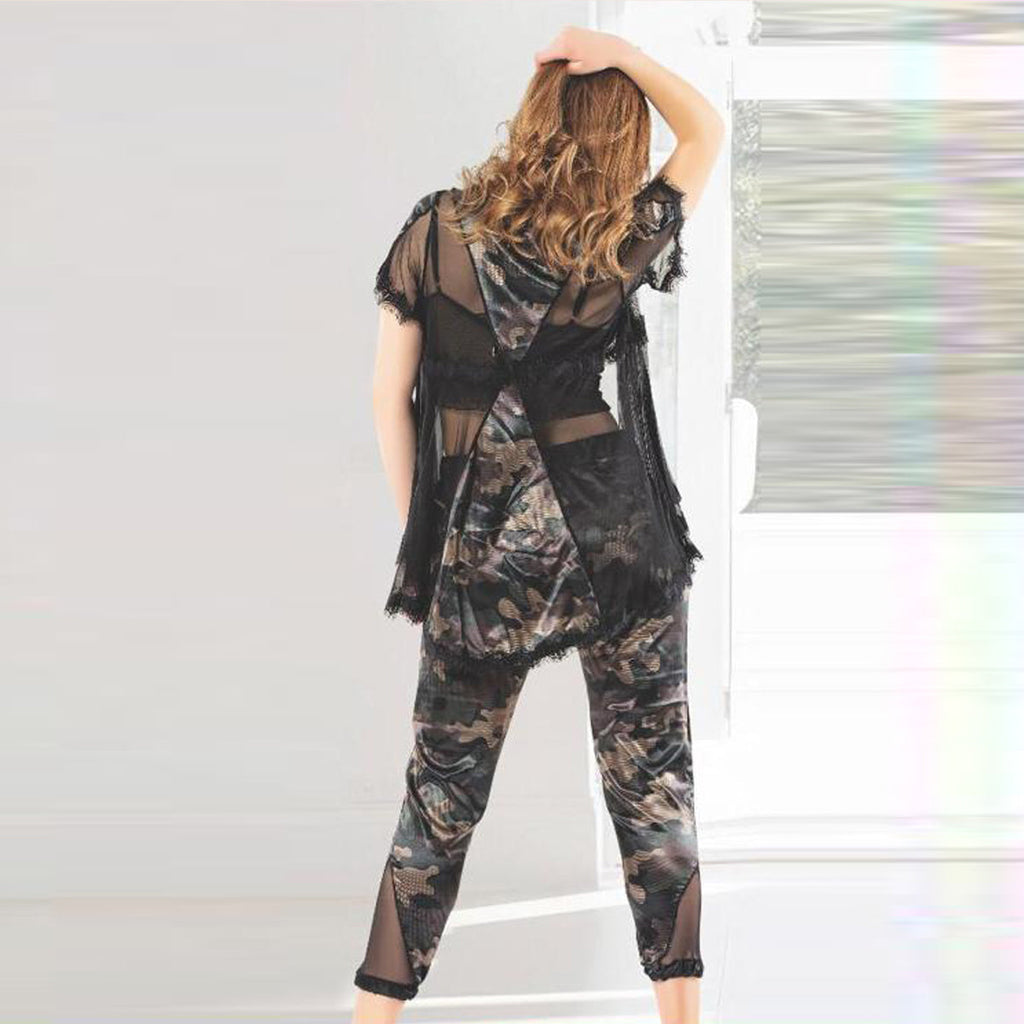 3 pieces of gray satin in elegant black