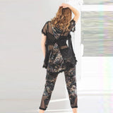 3 pieces of gray satin in elegant black