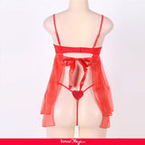 Red Open Bra Sexy Heart Attack Babydoll