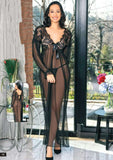 New Elegant black chiffon babydoll