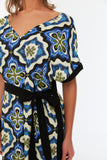 Tile Patterned Tie Kimono&Caftan