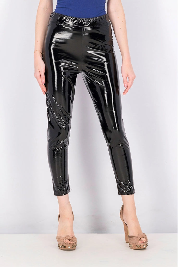 Topshop Women's Shinny Vinyl Legging Egypt, Black