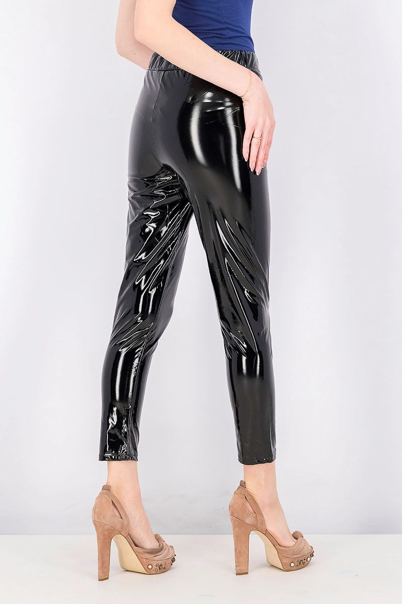 Topshop Women's Shinny Vinyl Legging Egypt, Black