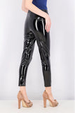 Topshop Women's Shinny Vinyl Legging Egypt, Black
