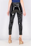 Topshop Women's Shinny Vinyl Legging Egypt, Black