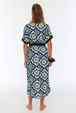 Tile Patterned Tie Kimono&Caftan