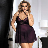 Appealing Flower Pattern Lace Transparent Violet Mini Dress