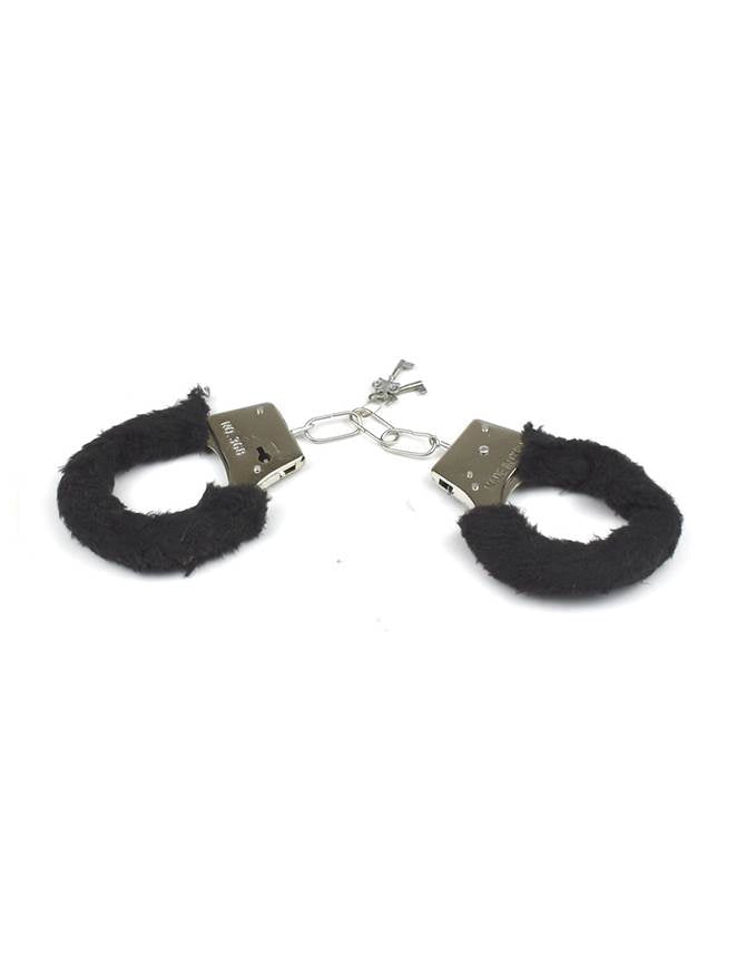 Pink & Red & Black Adult Soft Steel Fuzzy Furry Cuffs Working Metal Handcuffs