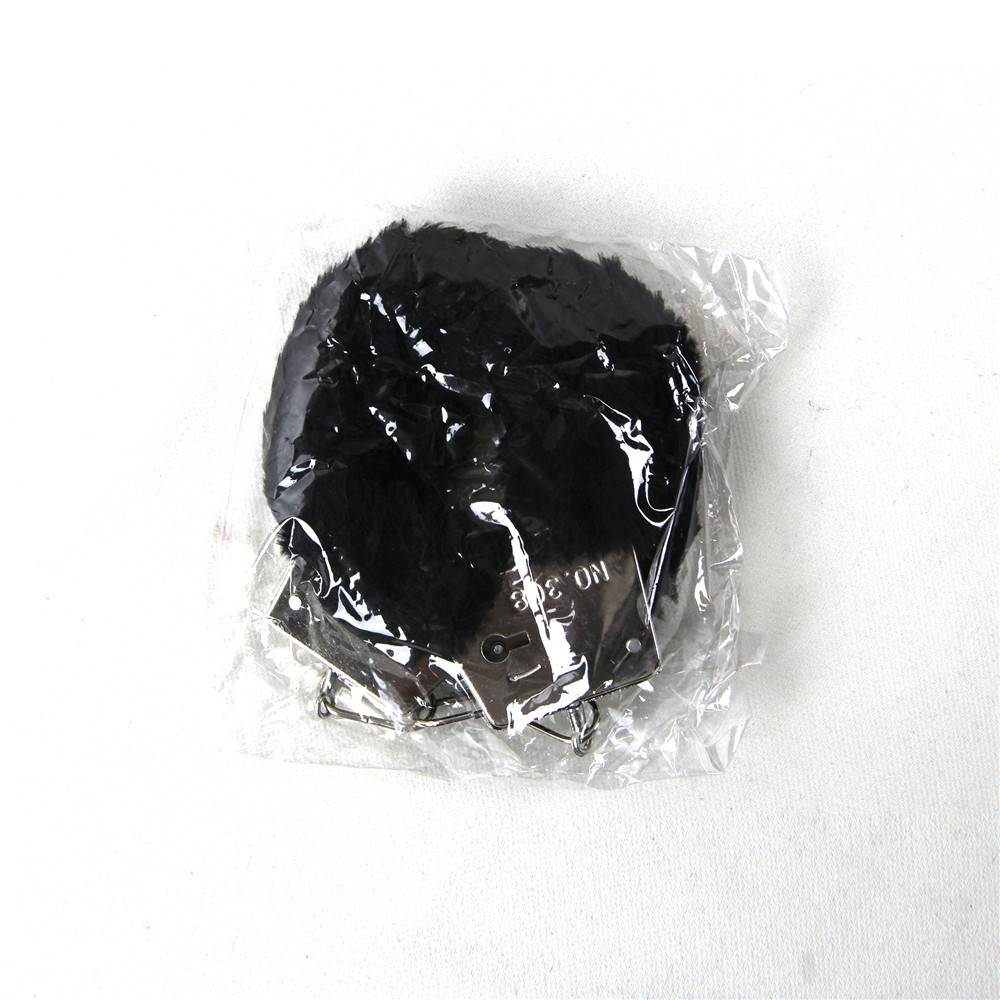 Pink & Red & Black Adult Soft Steel Fuzzy Furry Cuffs Working Metal Handcuffs