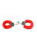 Pink & Red & Black Adult Soft Steel Fuzzy Furry Cuffs Working Metal Handcuffs