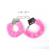 Pink & Red & Black Adult Soft Steel Fuzzy Furry Cuffs Working Metal Handcuffs