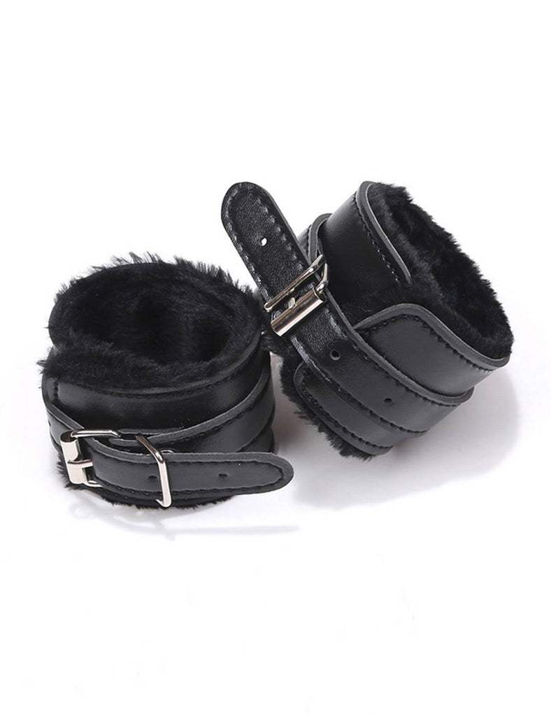 Pink & Black & Red & Purple SM Bondage Sex Leather Handcuffs BDSM