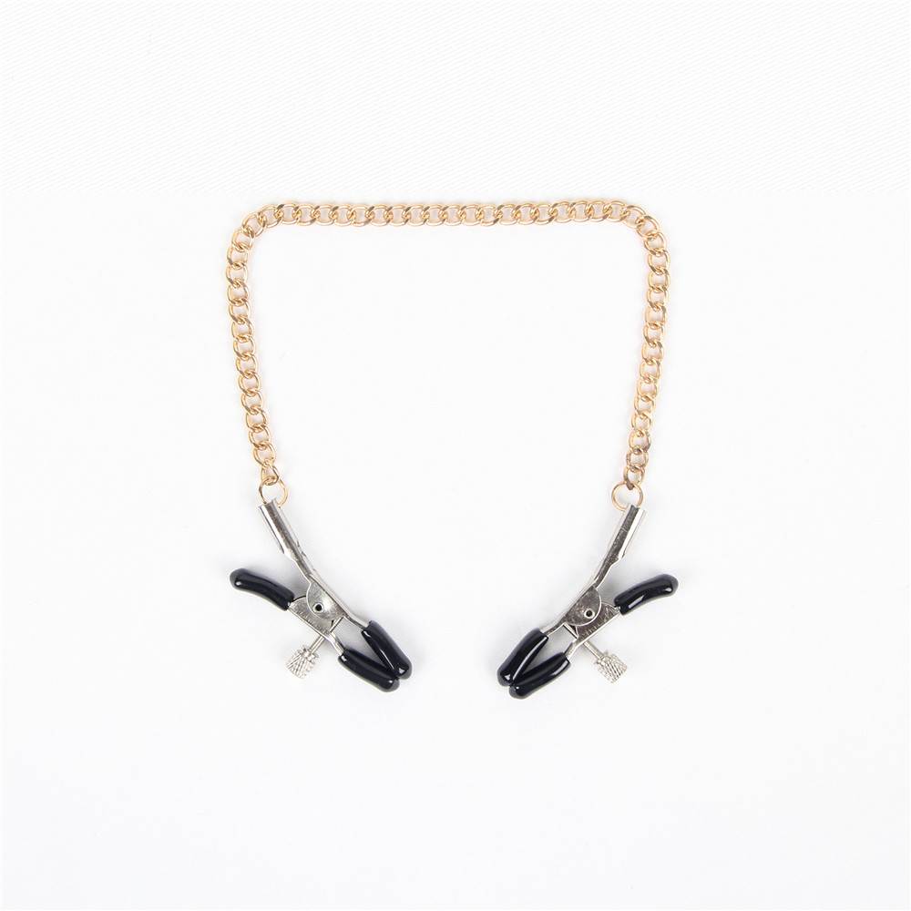 Gold & Silver Chain Nipple Clips Erotic Toy