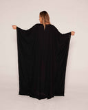 Black Abaya , Decorative African Print