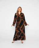 Trendy  Long Brown Dress