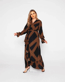 Trendy  Long Brown Dress