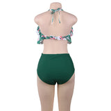 High Waist Fruit Print Sexy Ruffled Bikini Set
