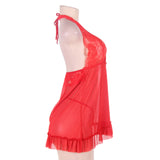 Lace Top Plus Size Open Back Babydoll