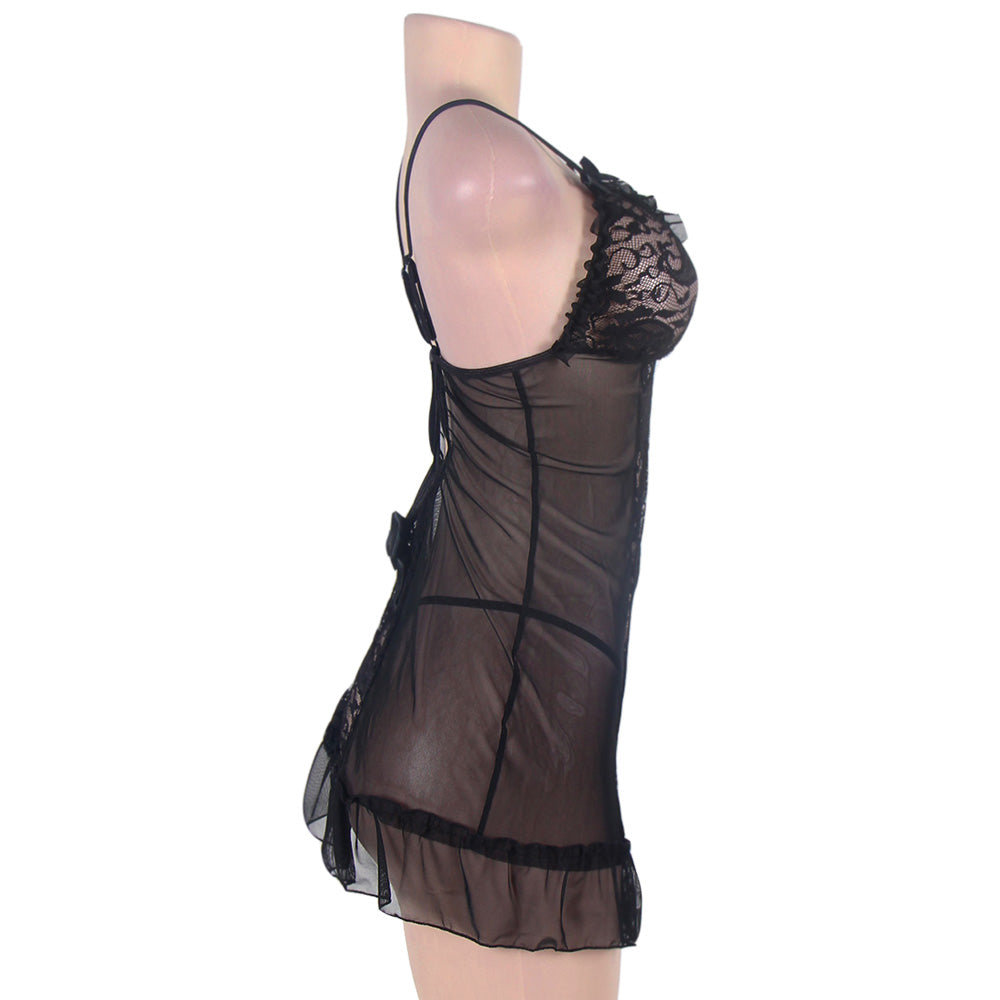 Floral Lace Croch Back Babydoll