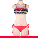 Low Waist Drawstring Halter Sexy Colorful Bikinis Swimsuits Egypt with Red Panty