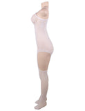 White Foxy Suspender Style Lace Bodystockings